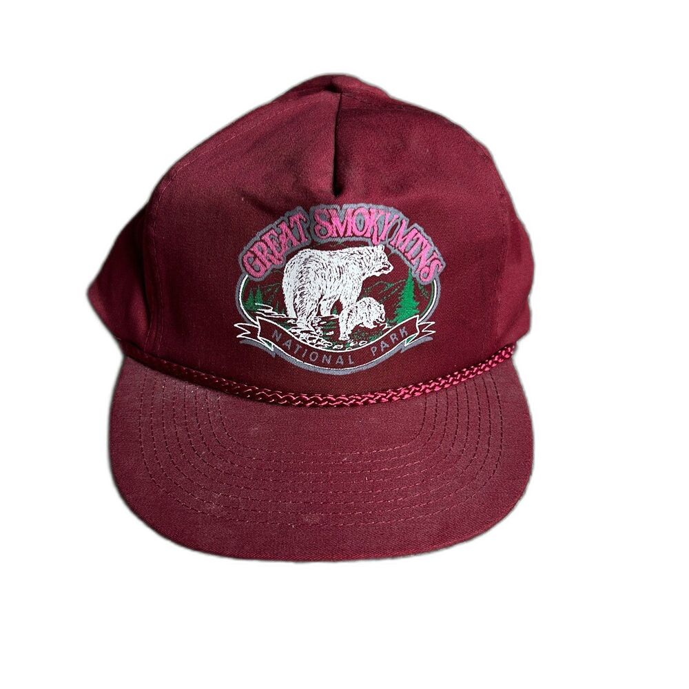VINTAGE TRUCKER HAT GREAT SMOKY MOUNTAINS SNAPBACK HAT ADJUSTABLE NISSUN